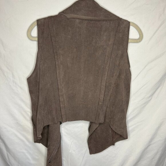 BCBGMAXAZRIA Faux Suede Waterfall Drape Vest | Size M - Picture 2 of 6